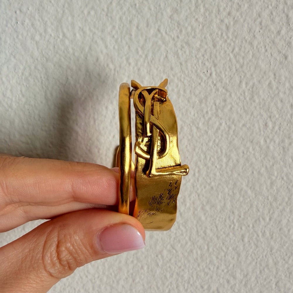 ✨Yves Saint Laurent YSL Cuff Bracelet Gold Tone✨ - Picture 4 of 14